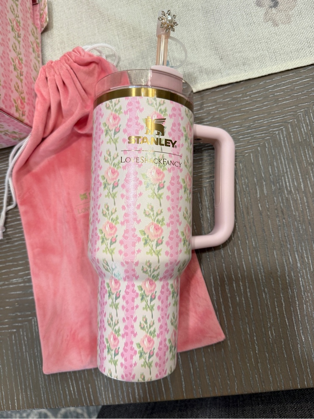 Stanley X Love Shack Fancy 40 Oz Quencher Tumbler Blooming Heirloom lmtd Edition